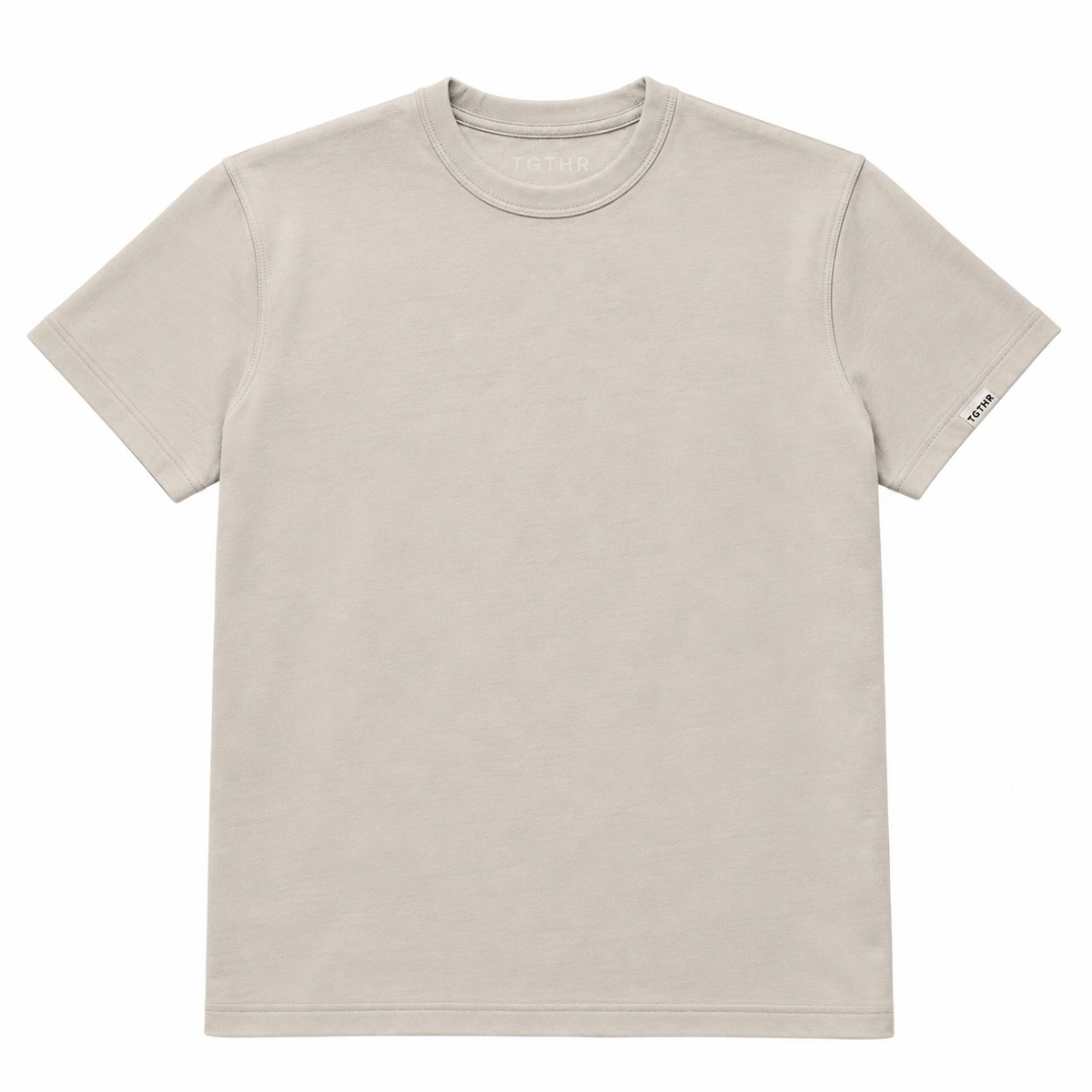 TG1 heavyweight t-shirt in Stone, front