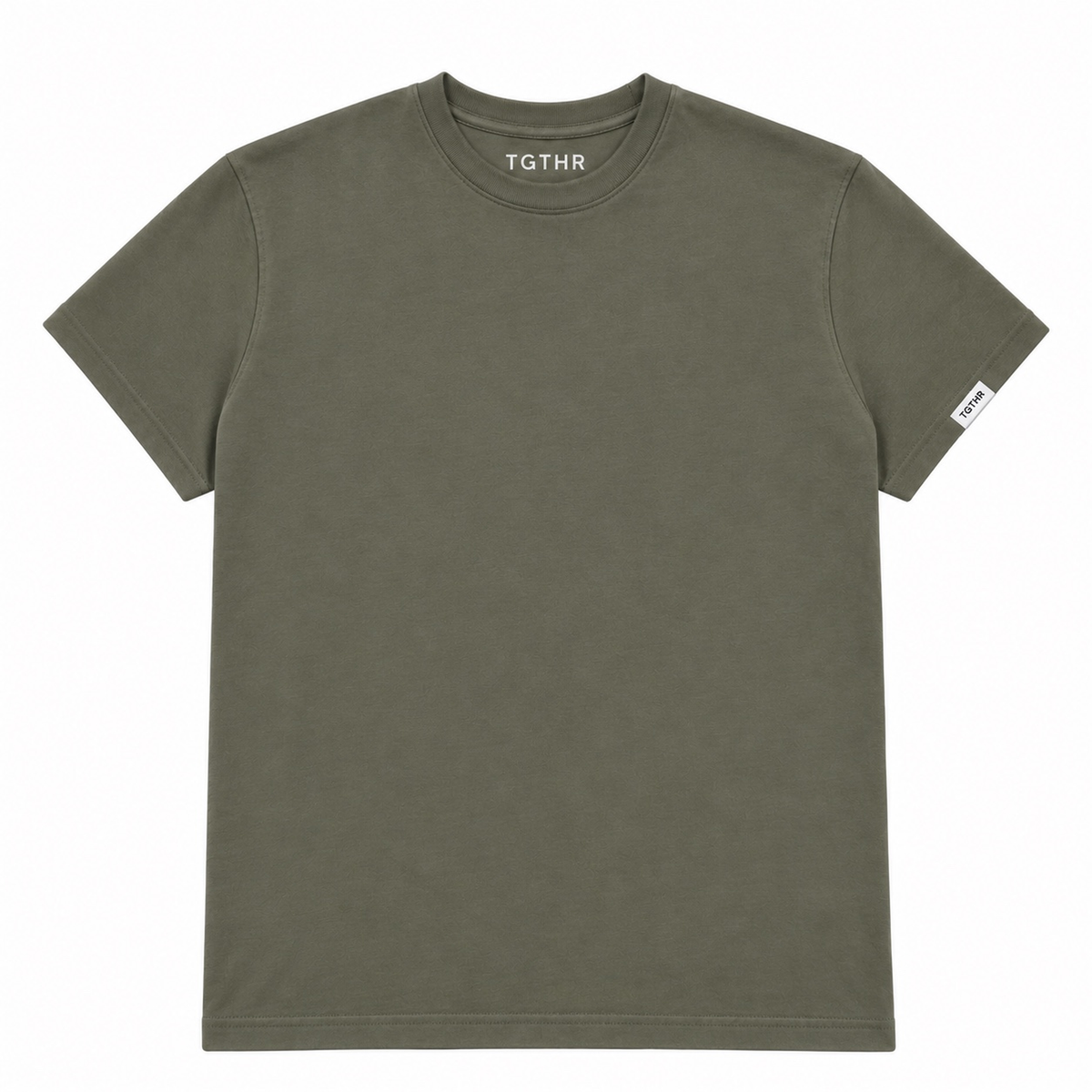 TG1 heavyweight t-shirt in Olive, front